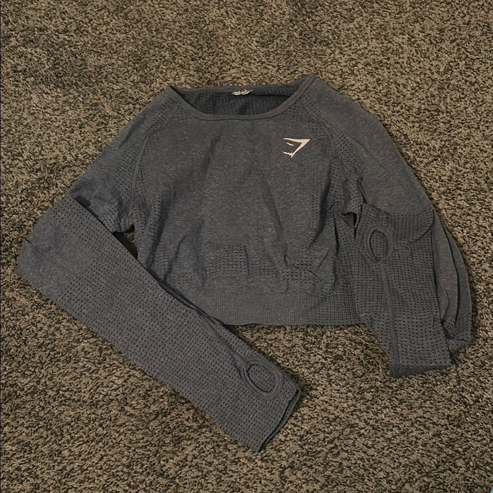 Women's Gray Long Sleeve gymshark Top